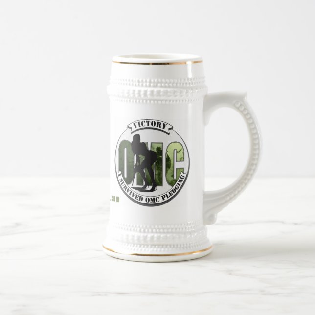 OMC "I survived OMC pledging" Trophy Beer Stein (Right)