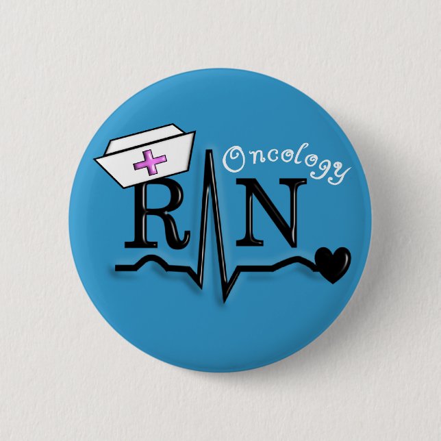 Omcology Nurse  RN Gifts QRS Design 2 Inch Round Button (Front)