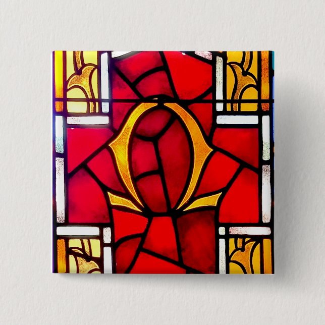 Omega 2 Inch Square Button (Front)