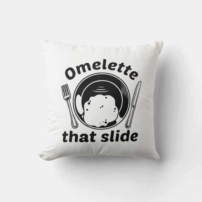 Omelette That Slide Throw Pillow (Front)