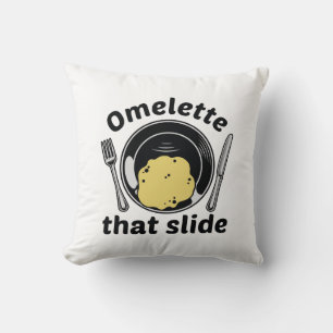 Omelette That Slide Throw Pillow