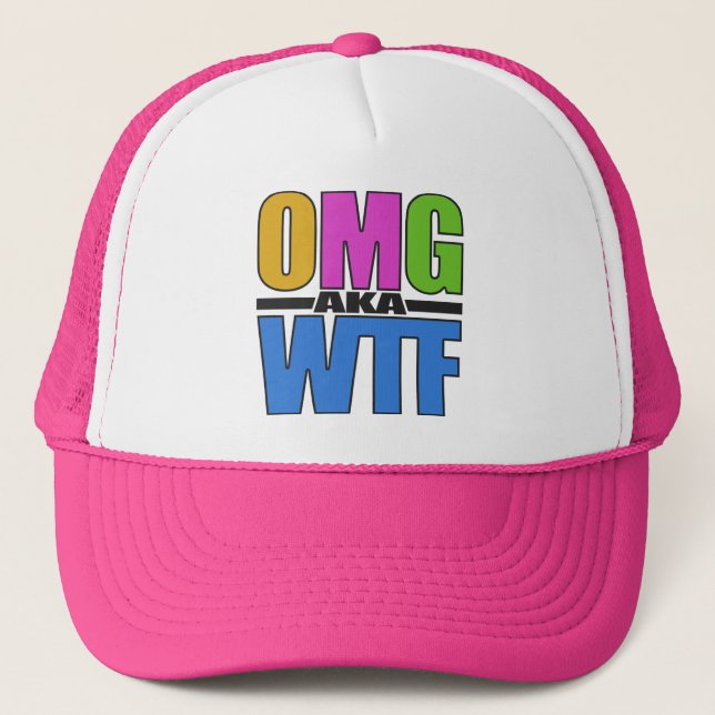 OMG aka WTF hat - choose colour (Front)