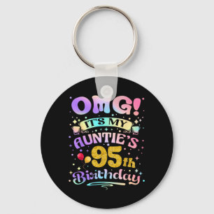 Omg Aunties 95th Birthday Happy 95 Years Old Keychain