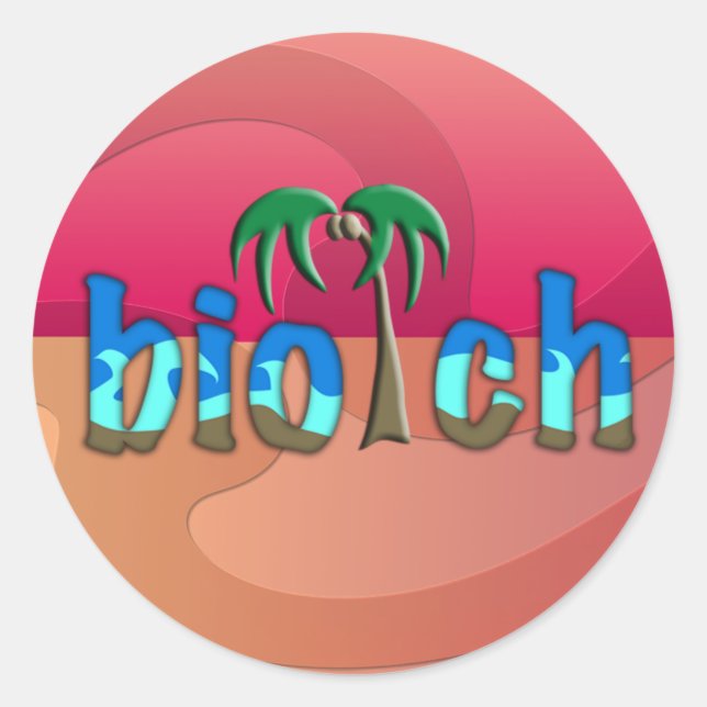 OMG! biotch Classic Round Sticker (Front)