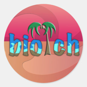 OMG! biotch Classic Round Sticker