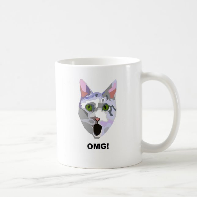 OMG! CAT 'what has he seen?' Coffee Mug (Right)