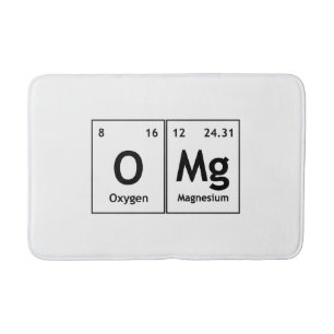 OMg Chemistry Periodic Table Words Element Symbols Bath Mat