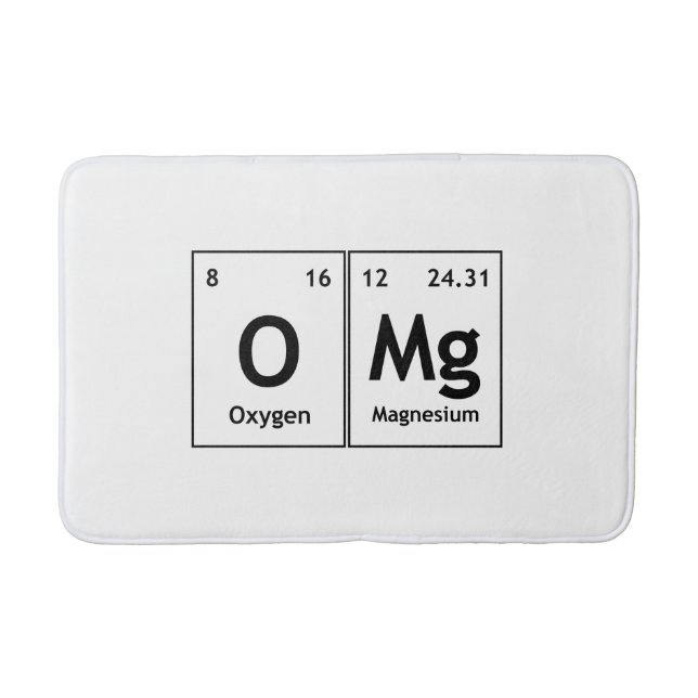 OMg Chemistry Periodic Table Words Element Symbols Bath Mat (Front)