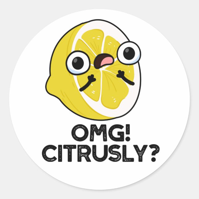 OMG Citrusly Funny Fruit Citrus Pun  Classic Round Sticker (Front)