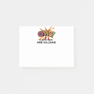 OMG Custom Name Fun Modern Comic Book Post-it Notes