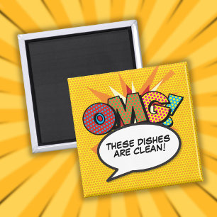 OMG Dishwasher Clean Dirty Custom Message Magnet