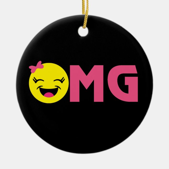 OMG Emoji Cutie Ceramic Ornament (Front)