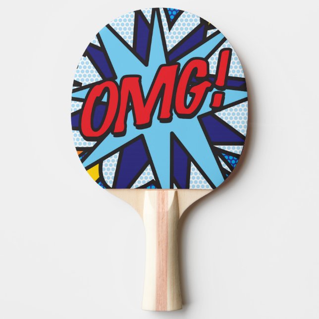 OMG Funny Cool Modern Comic Book Ping Pong Paddle (Front)