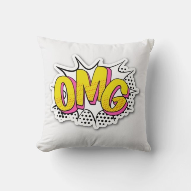 OMG funny design Throw Pillow (Front)