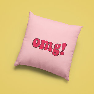 OMG! funny retro Throw Pillow