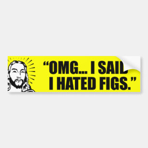 OMG, I SAID I HATED FIGS BUMPER STICKER