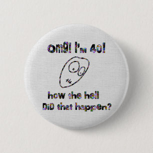 OMG! I'm Forty 2 Inch Round Button