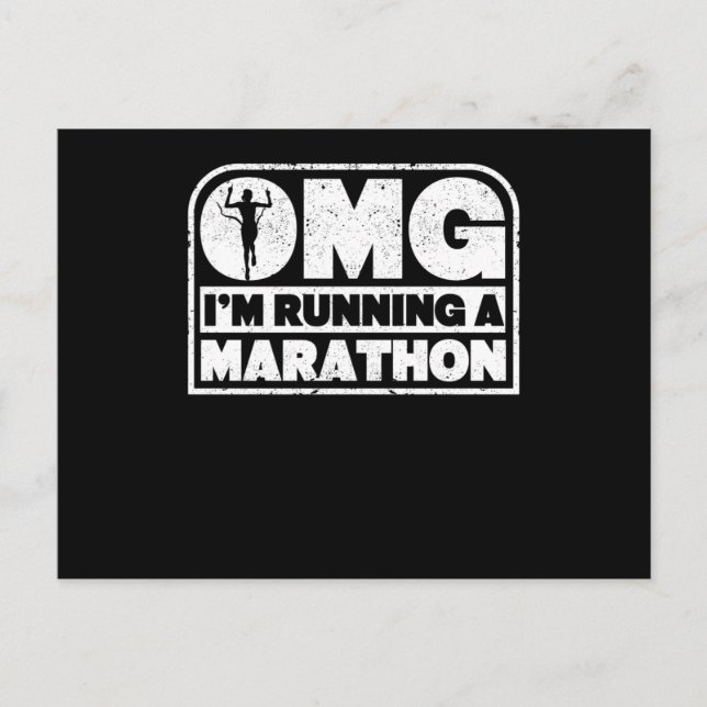 OMG I'm Running A Marathon First 26.2 Mile Postcard (Front)