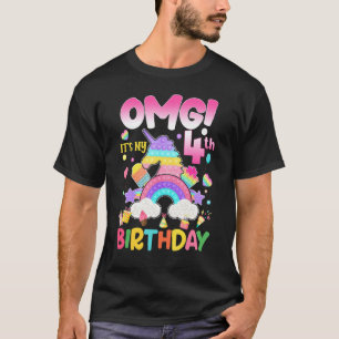 OMG It's My 4th Birthday Girl Fidget 4 Years old B T-Shirt