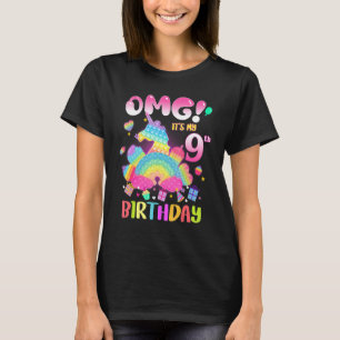 Omg It's My 9th Birthday Girl Fidget 9 Years Old B T-Shirt