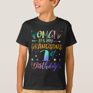 Omg Its My Grandsons 1st Birthday Sweet 1 Years Ol T-Shirt