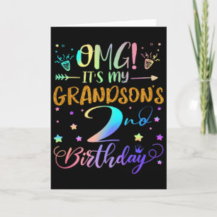 Omg Its My Grandsons 2nd Birthday Sweet 2 Years Ol Card