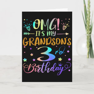 Omg Its My Grandsons 3rd Birthday Sweet 3 Years Ol Card
