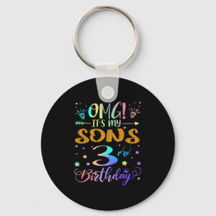 Omg Its My Sons 3rd Birthday Sweet 3 Years Old Pre Keychain