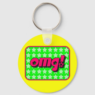 OMG! Keychain with coloured background