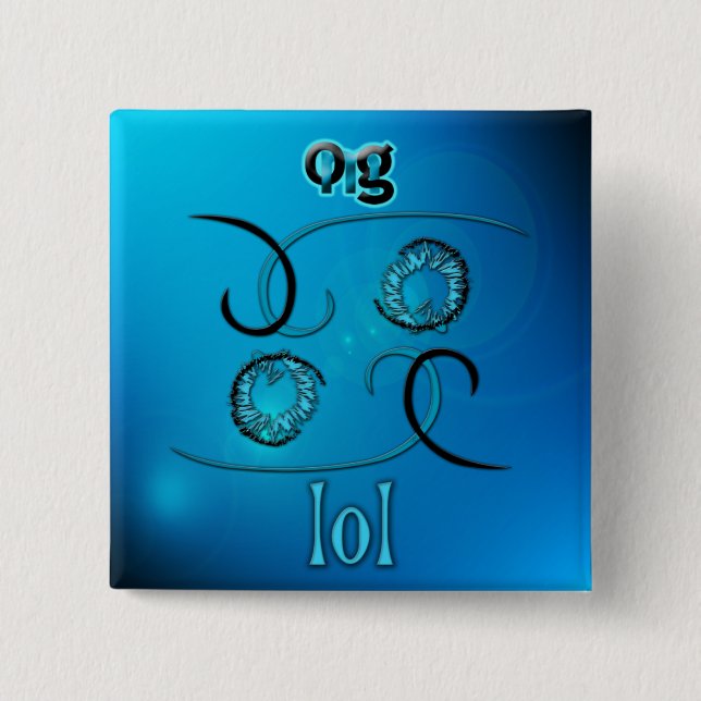 OMG! lol 2 Inch Square Button (Front)