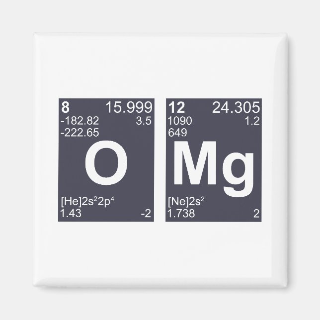 OMG Oh My God Periodic Table Elements Magnet (Front)