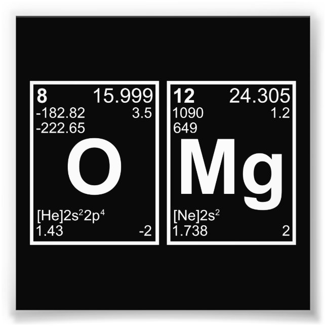 OMG Oh My God Periodic Table Elements Photo Print (Front)