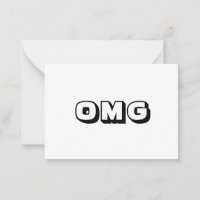 OMG, Oh My Gosh, God, modern bold black white card