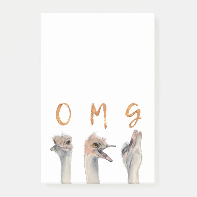 OMG Ostriches Post-it Notes (Front)