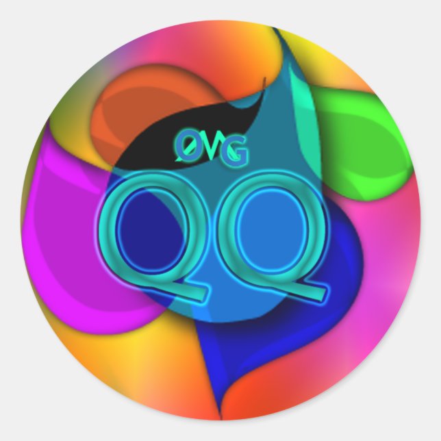 OMG! qq Classic Round Sticker (Front)