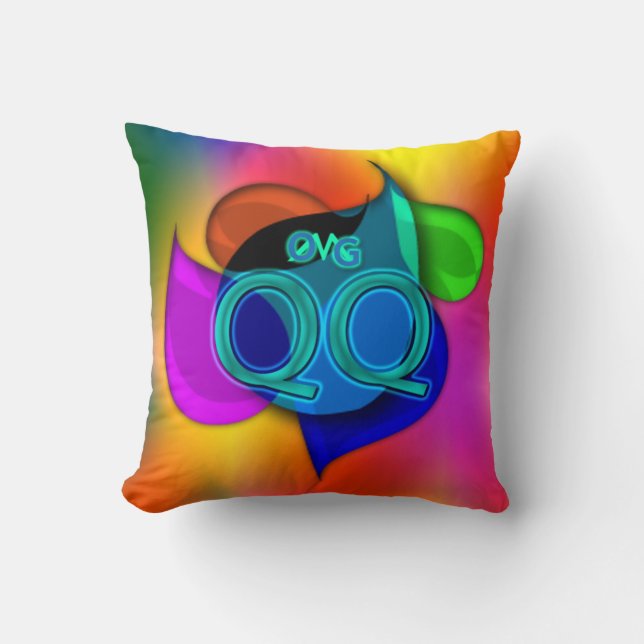 OMG! qq Throw Pillow (Front)