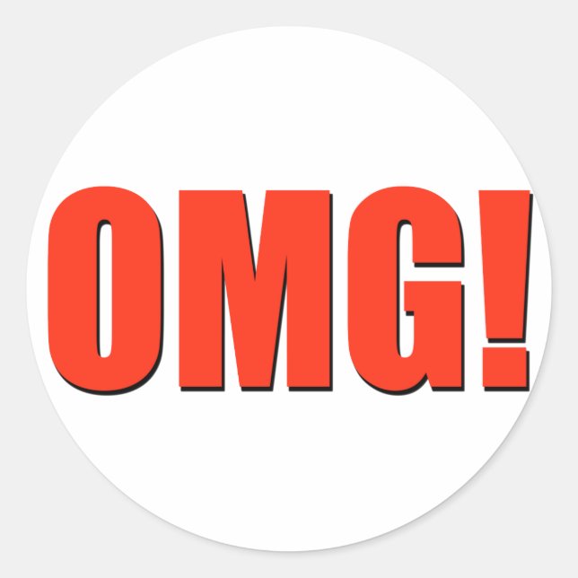 OMG! red Classic Round Sticker (Front)