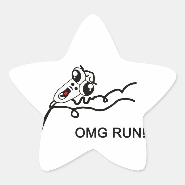 OMG run! - meme Star Sticker (Front)