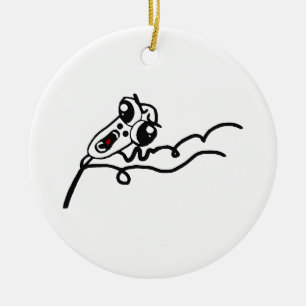 OMG RUN Scared Rage Face Comic Meme Ceramic Ornament