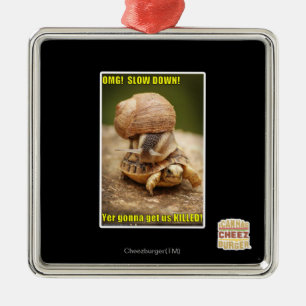 OMG! Slow down! Metal Ornament