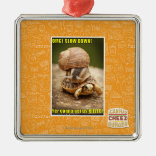 OMG! Slow down! Metal Ornament