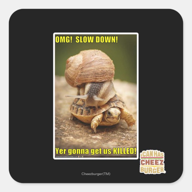 OMG! Slow down! Square Sticker (Front)