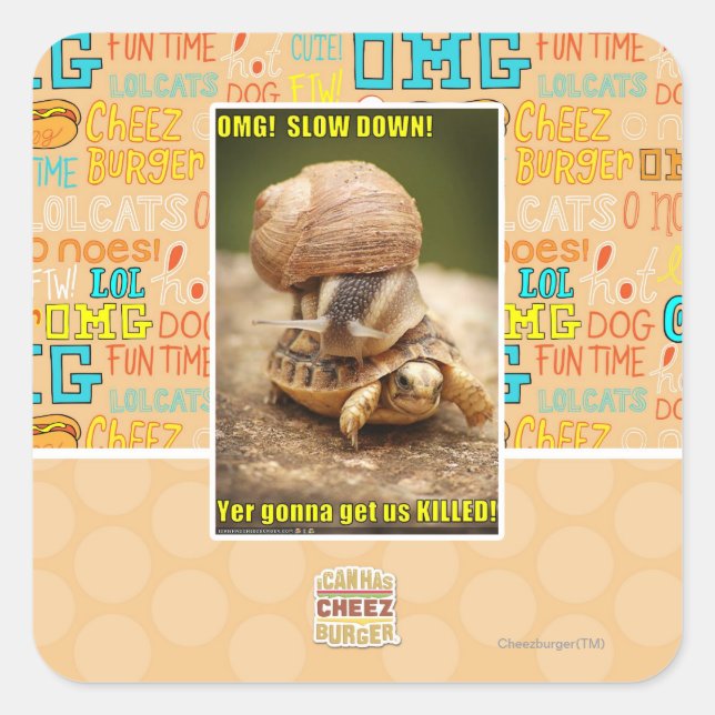 OMG! Slow down! Square Sticker (Front)