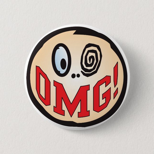 OMG Text Head 2 Inch Round Button (Front)