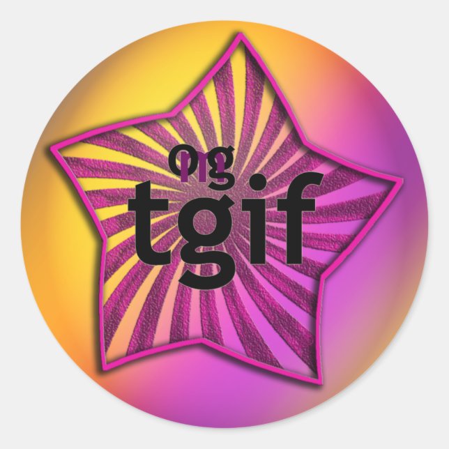 OMG! tgif Classic Round Sticker (Front)