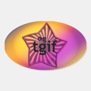 OMG! tgif Oval Sticker