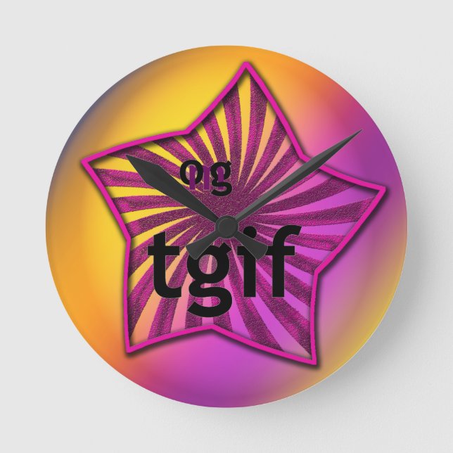 OMG! tgif Round Clock (Front)