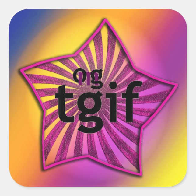 OMG! tgif Square Sticker (Front)
