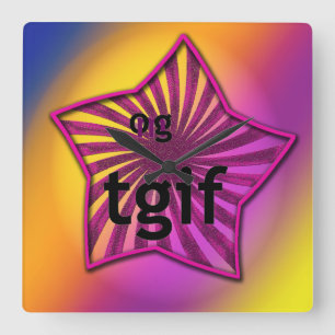 OMG! tgif Square Wall Clock