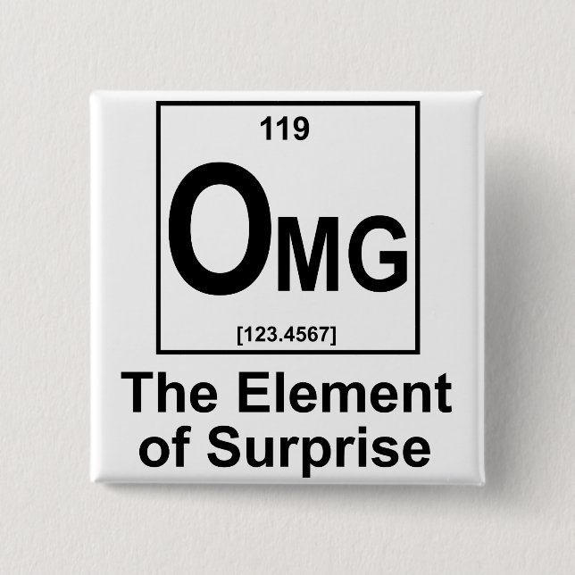 OMG The Element os Surprise 2 Inch Square Button (Front)